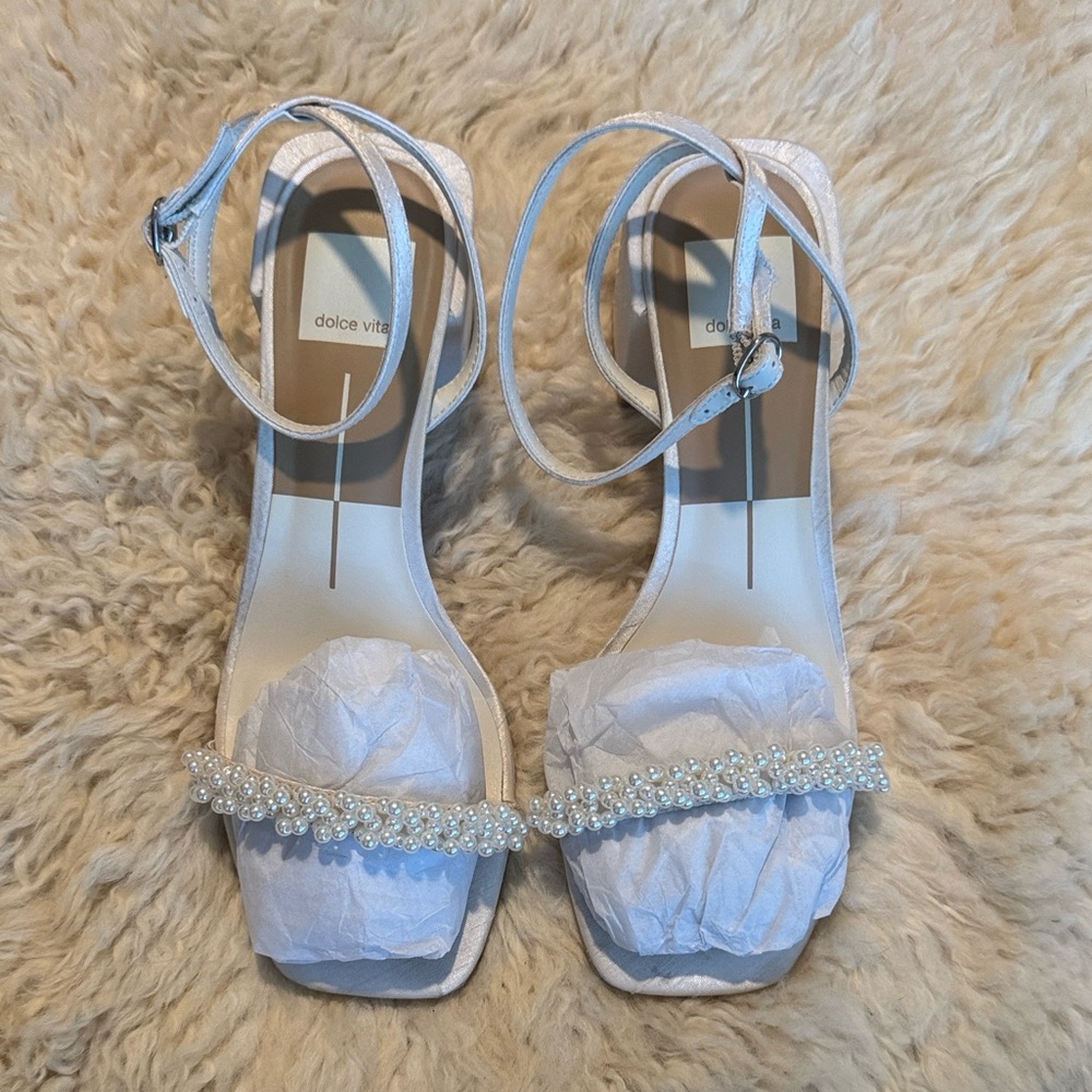 Dolce Vita White Strappy Heels